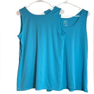 TWO! Just My Size Teal Tank Tops. 
Size 1X  16w
